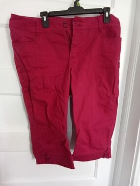 Lee Womens Cropped Slim Red Jeans